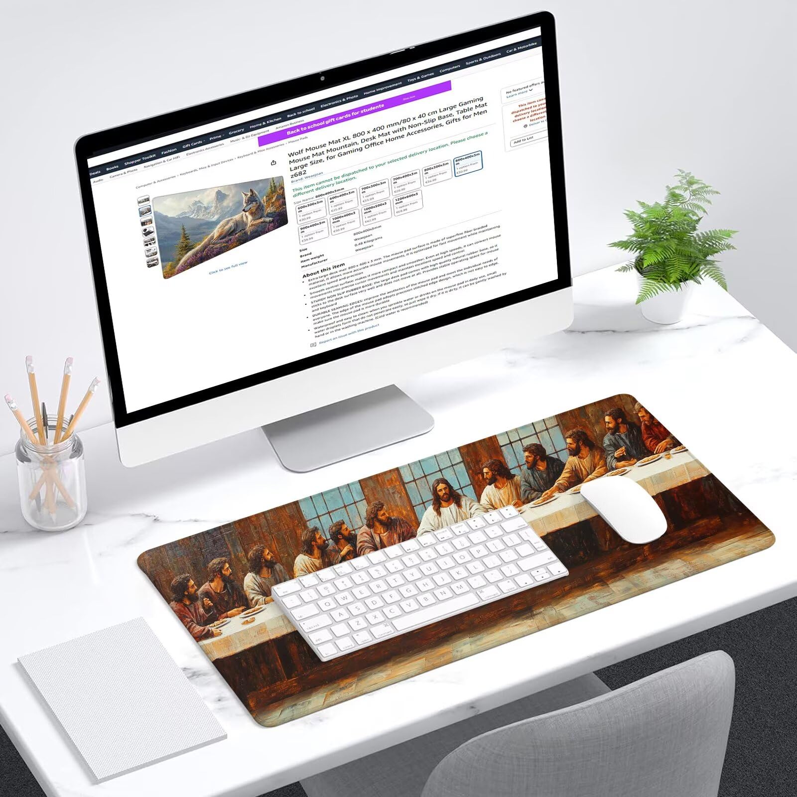 Religione Tappetino Mouse XXL Gaming 1000x500 mm 2025 Nuovo Festa Tappetino Scrivania Impermeabile,Mousepad con Base in Gomma Antiscivolo,Migliora Precisione e Velocità per Gaming, Ufficio e PC,-dd848