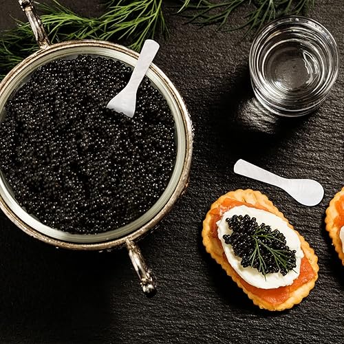 Miniatura 4 de Juego de 2 cucharas de caviar de nácar para caviar, mermelada, postre, huevo, helado, café, cubosa, sal, restaurante (3.54 pulgadas)