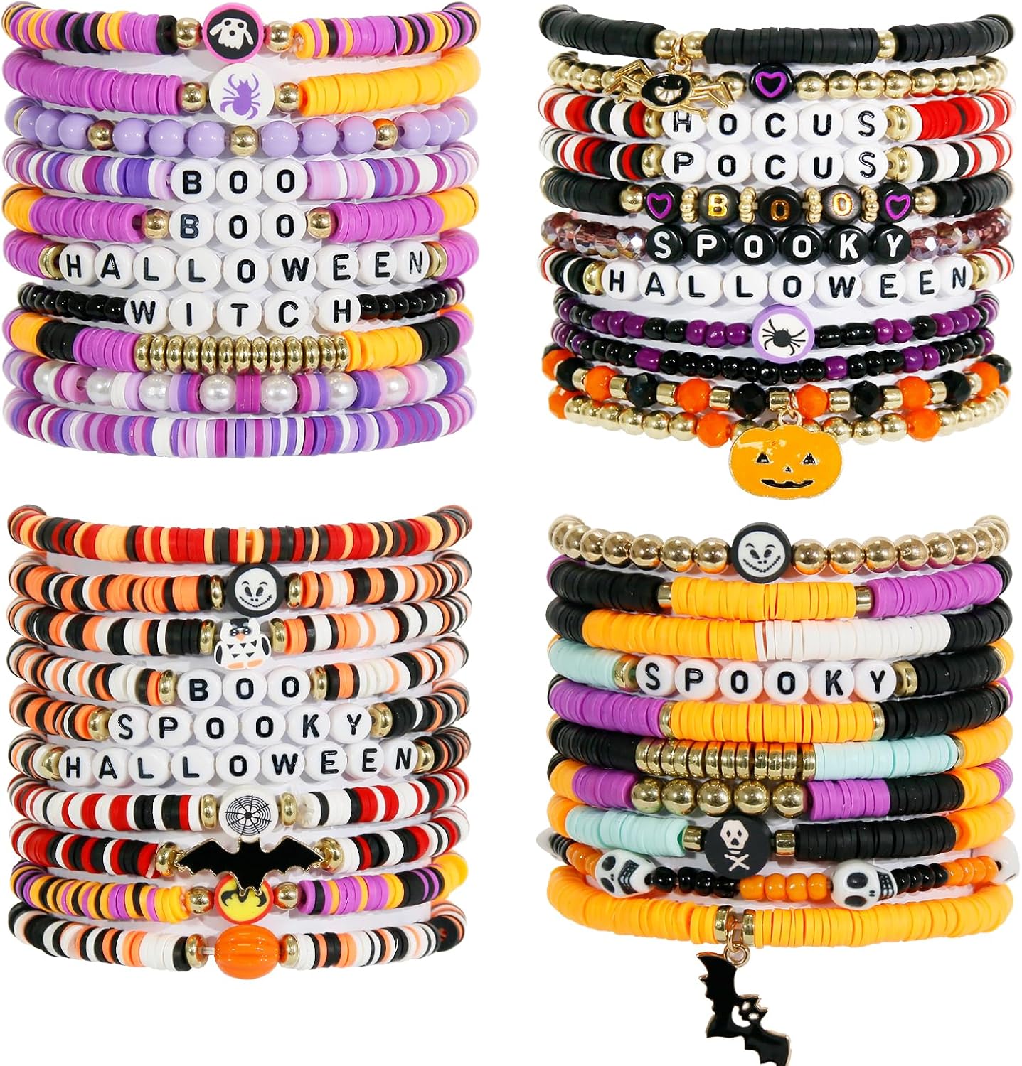 40Pcs Stackable Friendship Bracelets Set, Boho Stretch Bracelets for Women, Elastic Layering Bracelet Bulk for Jewelry Gift Party Favors Supplies