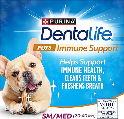 Miniatura 2 de Purina DentaLife Plus - Masticables dentales para perros pequeñosmedianos con sabor a pollo, manzana y arándanos, 6 onzas, bolsa de 8 unidades