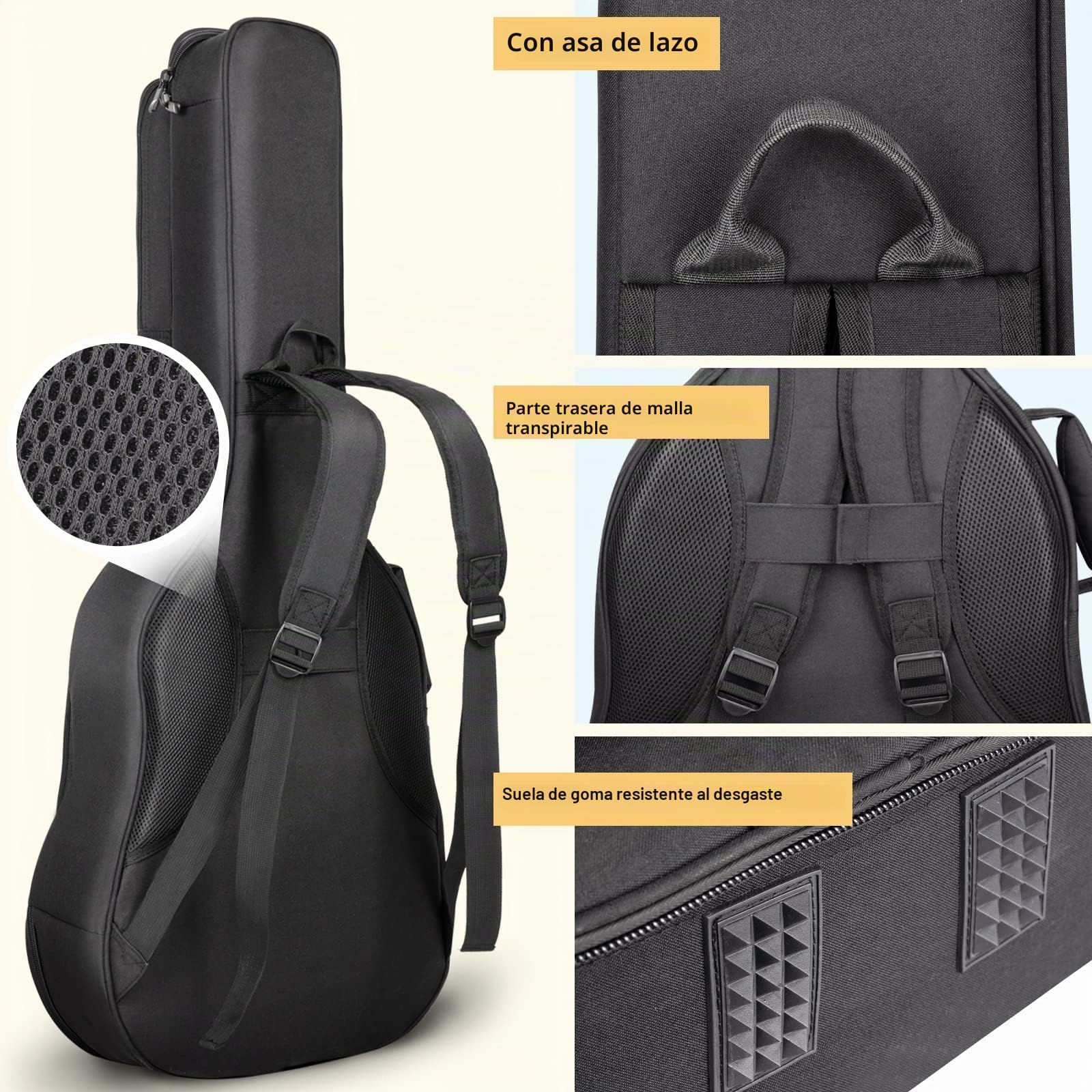 CAHAYA Funda Acolchada para Guitarra (18 mm, Resistente al Agua)