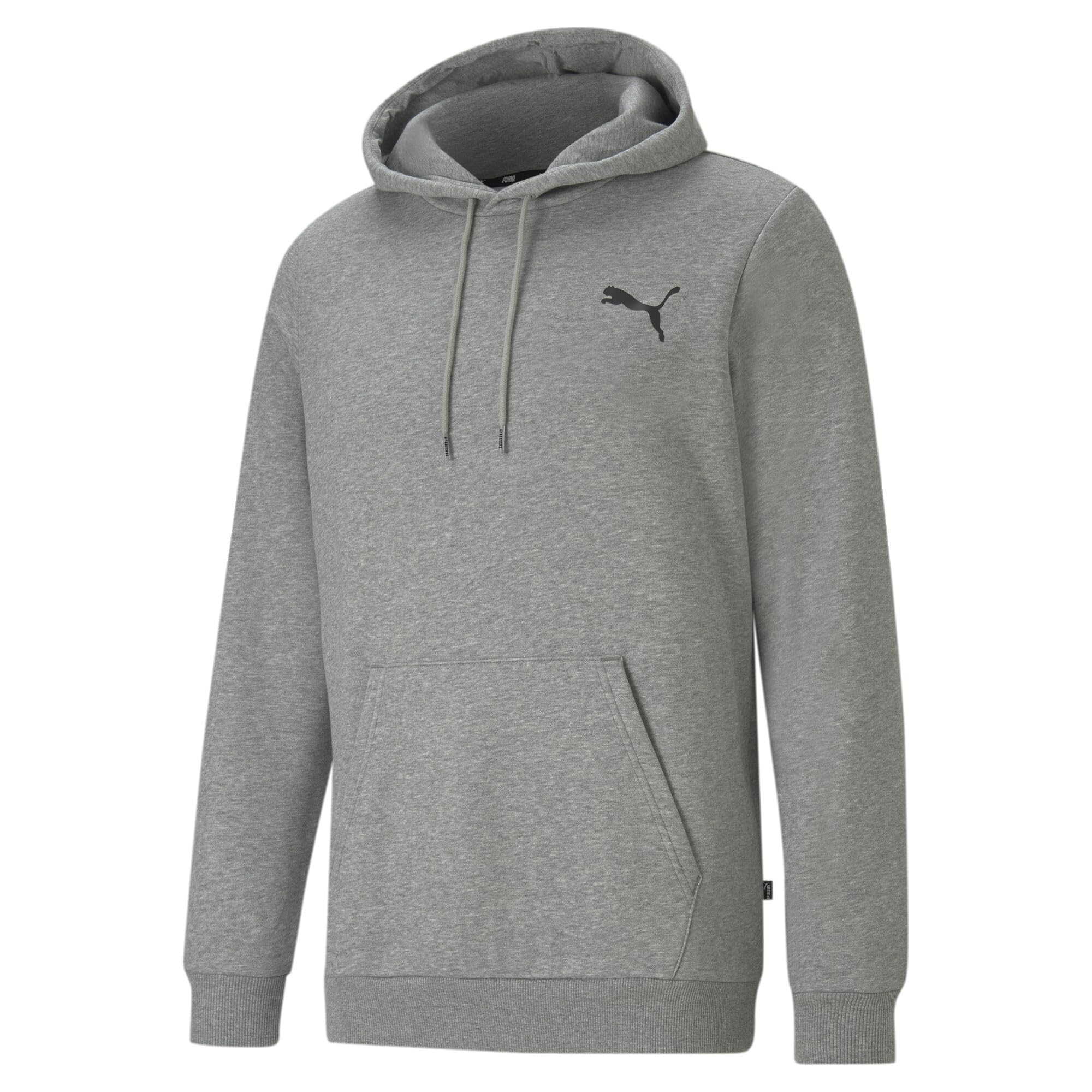 Puma Men's Medium Gray Heather-Cat Essentials Small Logo Hoodie Grey Size L