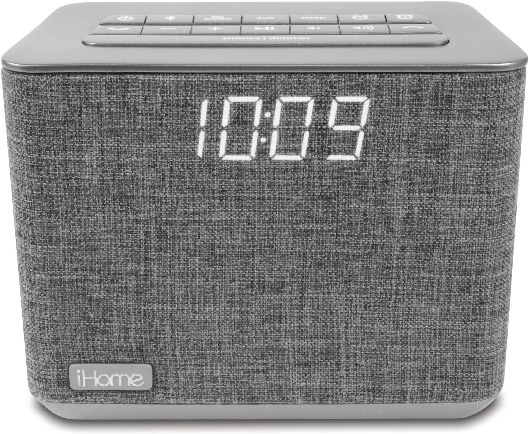 iHome iBTW23 Wireless Charging Bluetooth Alarm Clock with Speakerphone