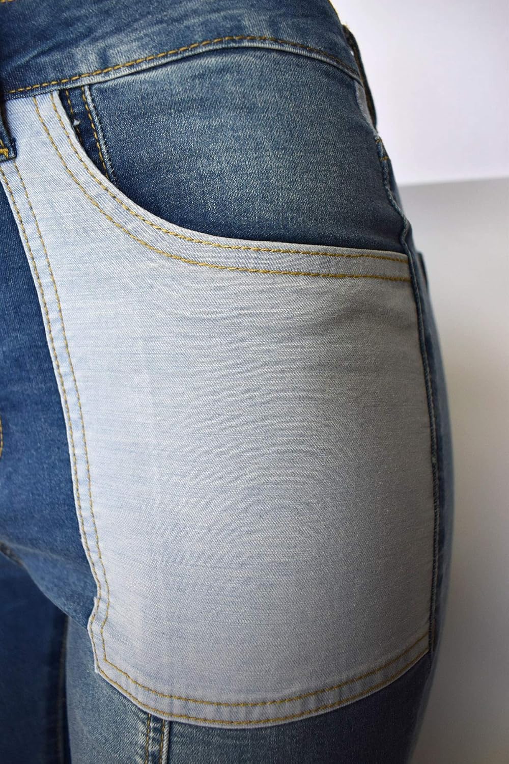 Aodrusa Women Frayed Patch Jeans High Waist Raw Hem Denim Y2k Pants Boyfriend - Image 5