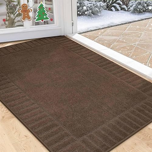 BEQHAUSE Door-Mat Non-Slip Front Doormat Low-Profile Entrance Mats for Front Door Entry Resist Dirt Washable Doormat Absorbent Entryway Door