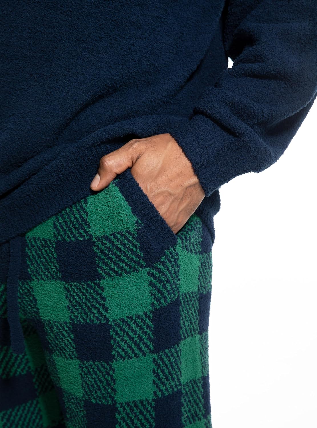 SlumberMee Mens Fleece Plush Pajama Set Ultra Soft Fluffy Warm Pjs Long Sleeve Top & Bottom Knit Winter Sleepwear - Image 4