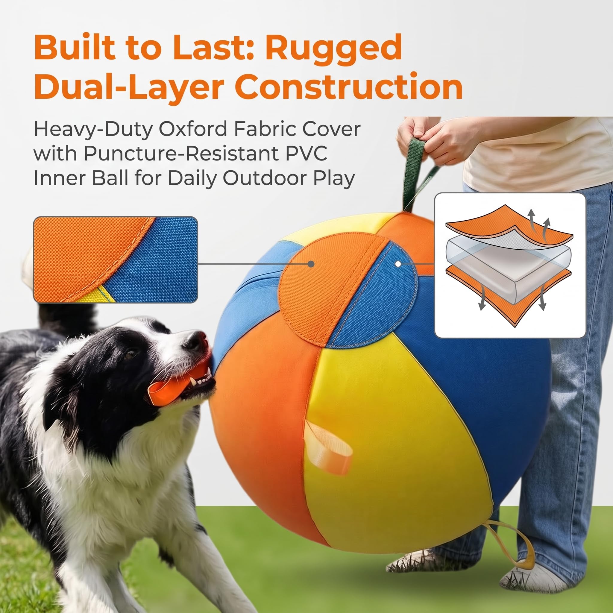 Herding Ball For Dogs Large Inflatable Outdoor Play Toy (55*30*55cm)