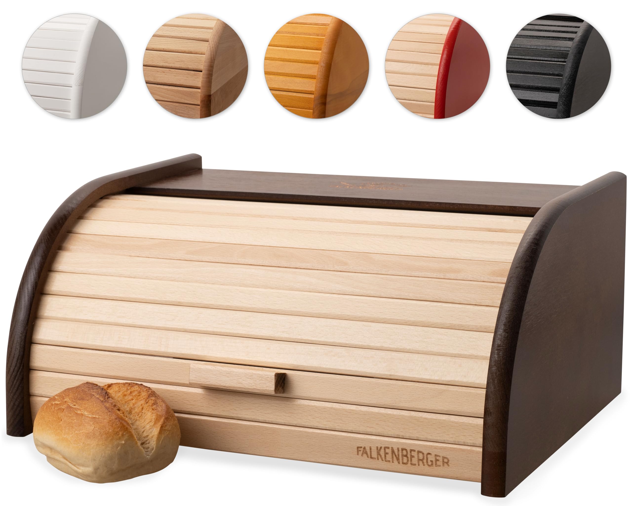 Cookery Contenitore Per Pane In Legno Nero - Breadbox Piccola Per Pane, Panini E Pasticceria, Conservazione Fresca - 4