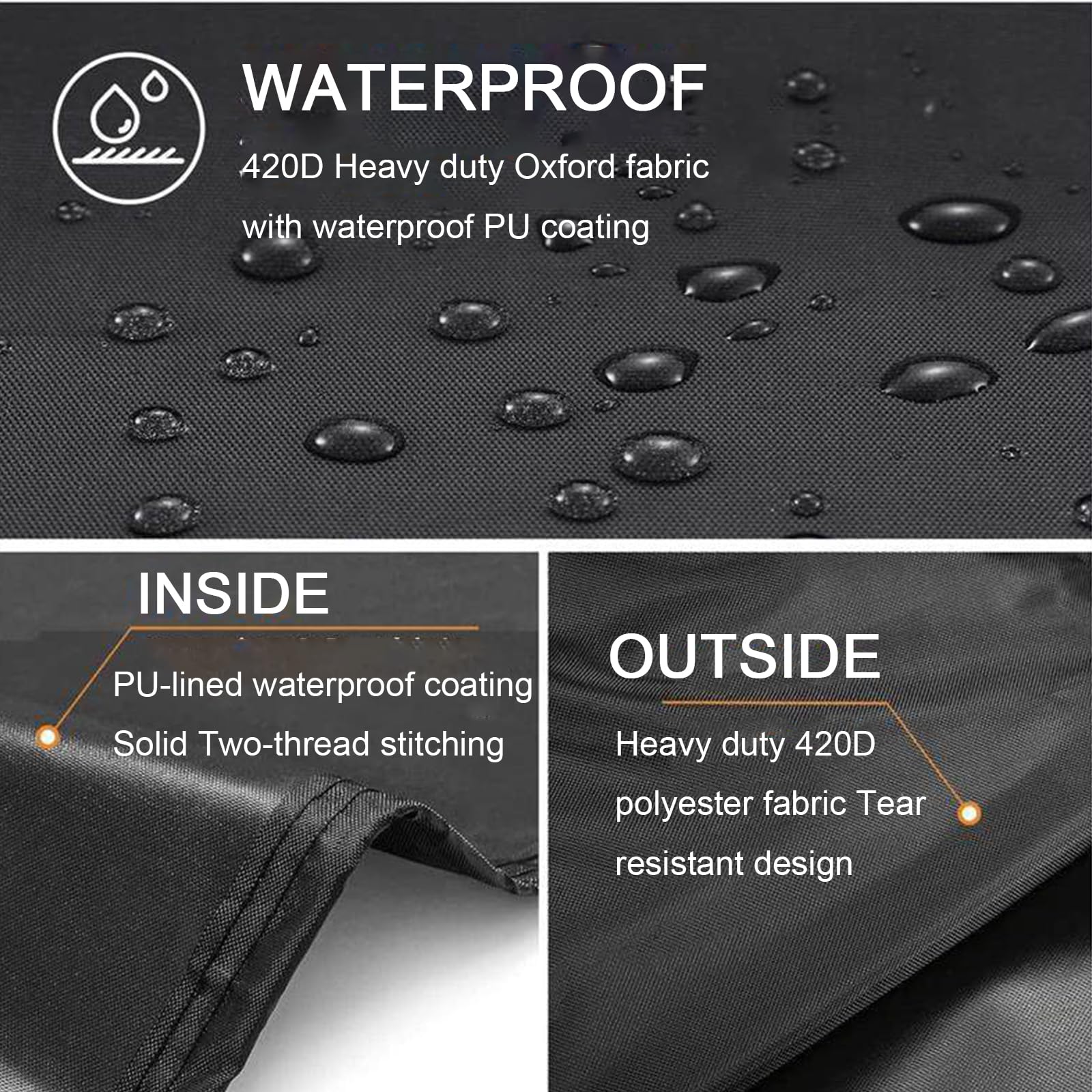 Cubierta para Barbacoa Redonda Exterior Oxford 600D, Funda Barbacoa Impermeable, Resistente a la Intemperie, con Hebillas Antiviento y Ventilación, con Cepillo(Size:29 * 28in)