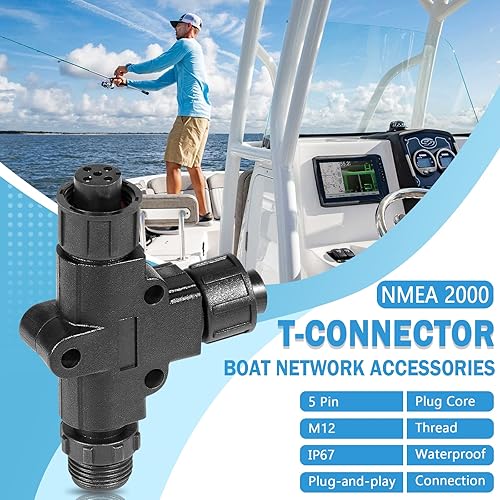 Miniatura 2 de NMEA 2000 (N2k) (Tee) - Conector en T Accesorios para barcos Garmin Lowrance Simrad B&G Navico Networks, IP67 impermeable, conexión estable (paquete