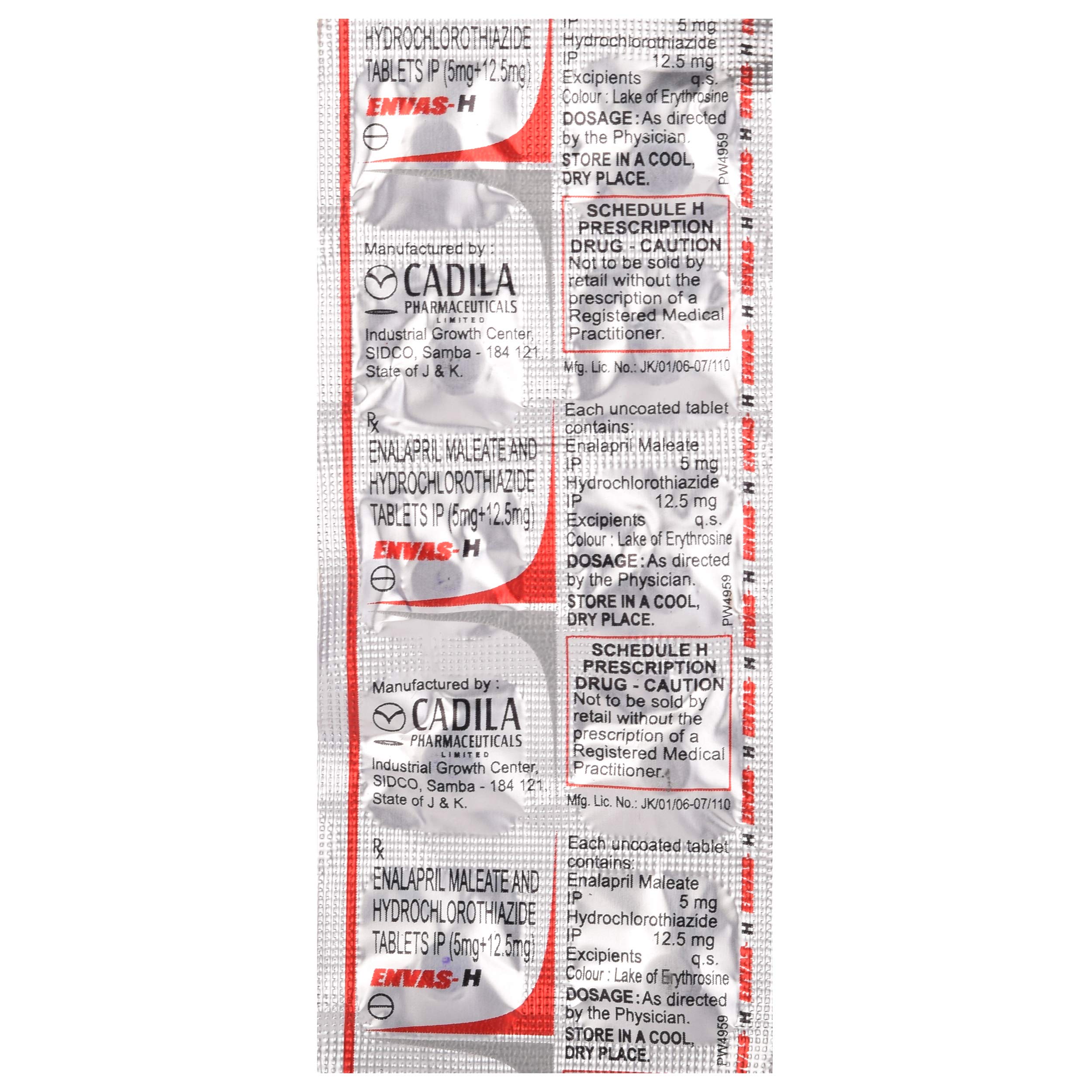 Envas H - Strip of 10 Tablets