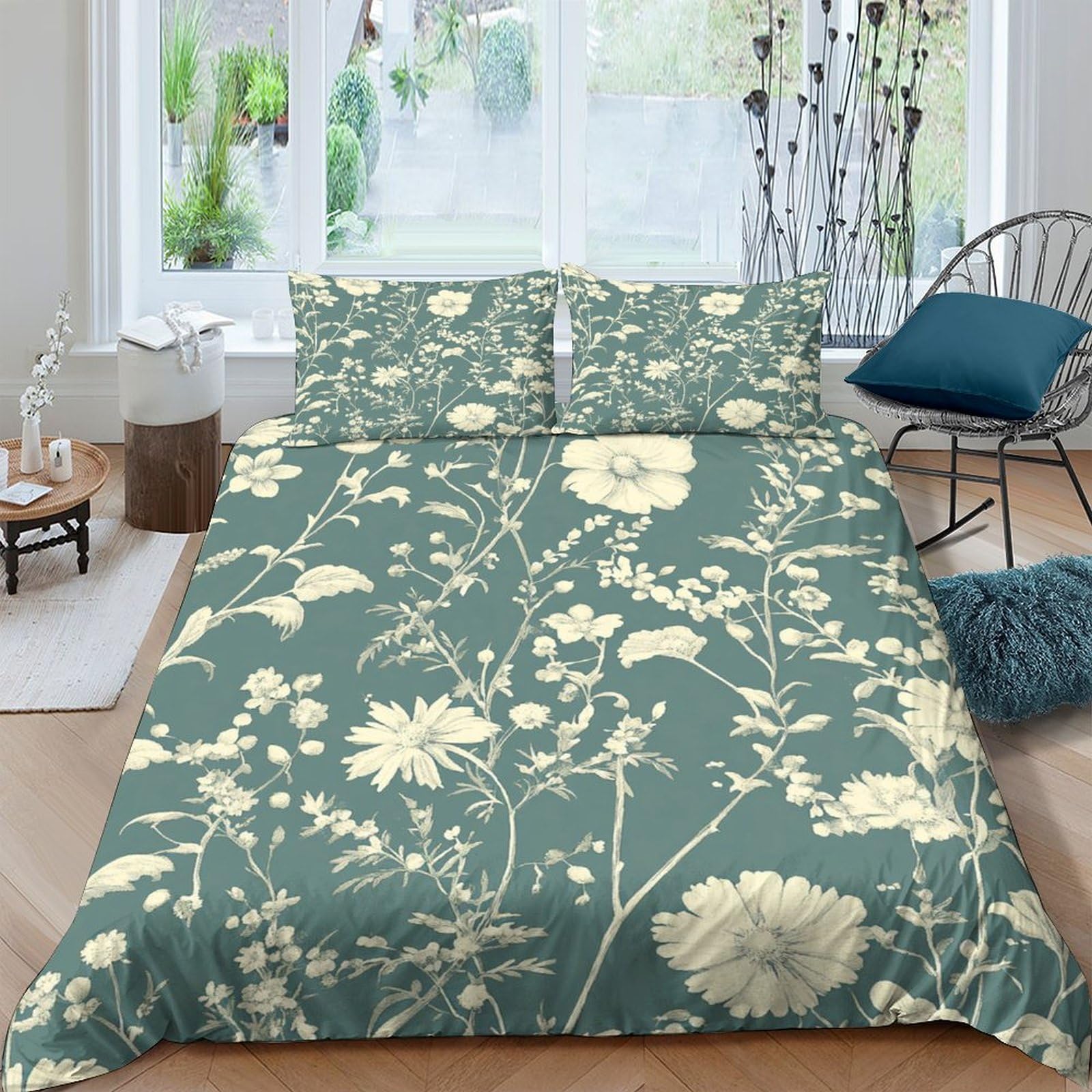 Linge de lit vintage garden design idéal pour chambre d'ado