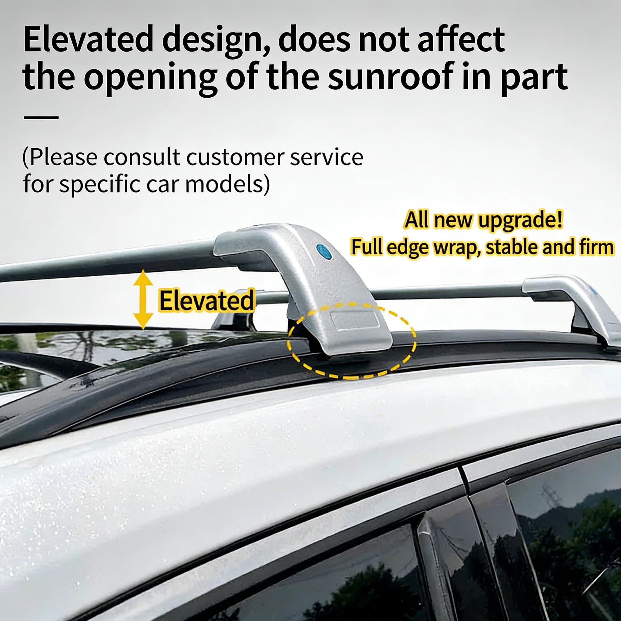 Barras transversales de techo para BYD SEAL U DM-i (SONG Plus DM-i) 2023-2026 | Diseño bloqueable y capacidad de 150 libras (cada barra) | 2 piezas de aluminio plateado anticorrosión para techo