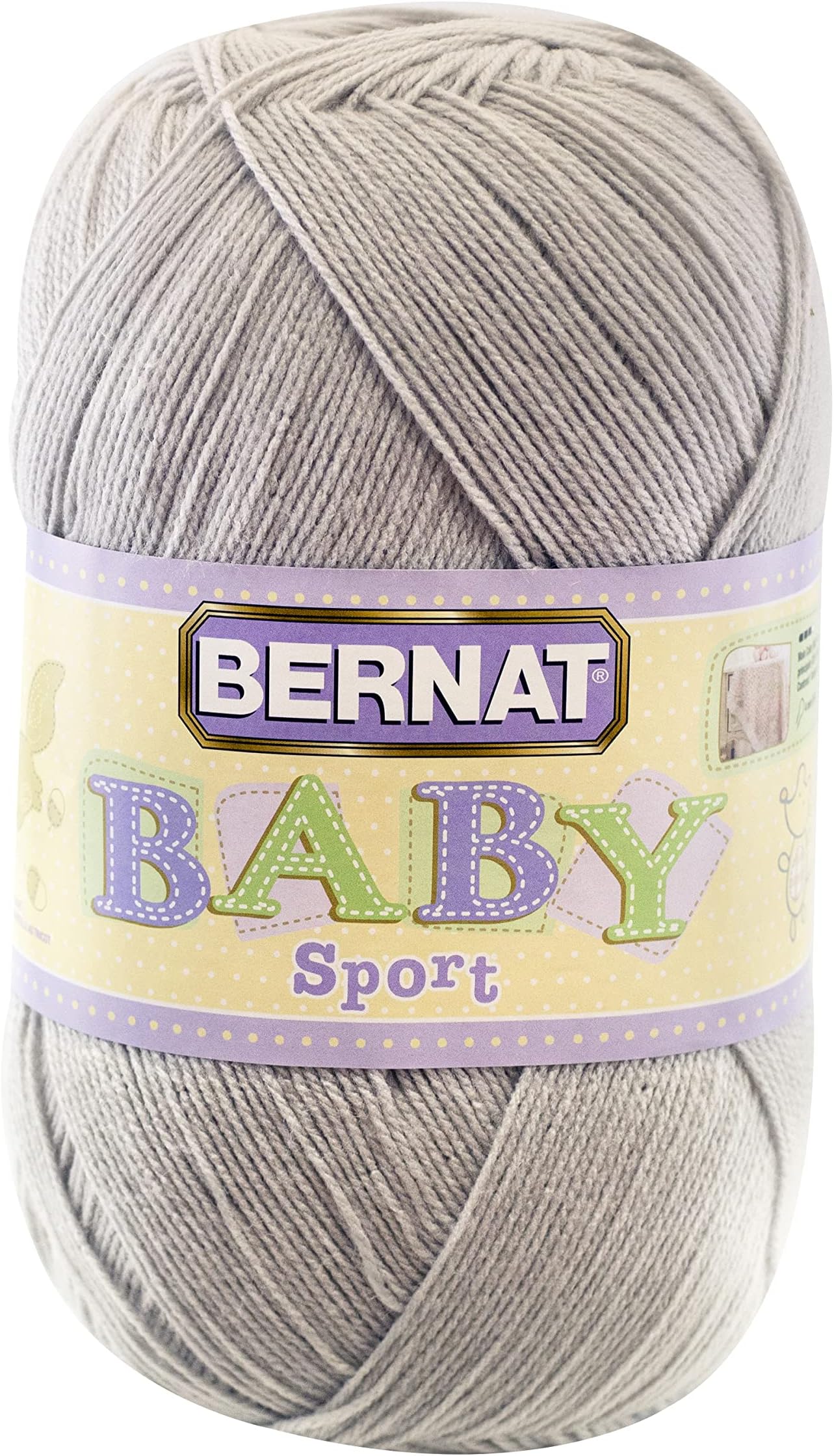 Baby Sport BB Baby Gray Yarn - 1 Pack of 12.3oz/350g - Acrylic - #3 Light - 1256 Yards - Knitting/Crochet