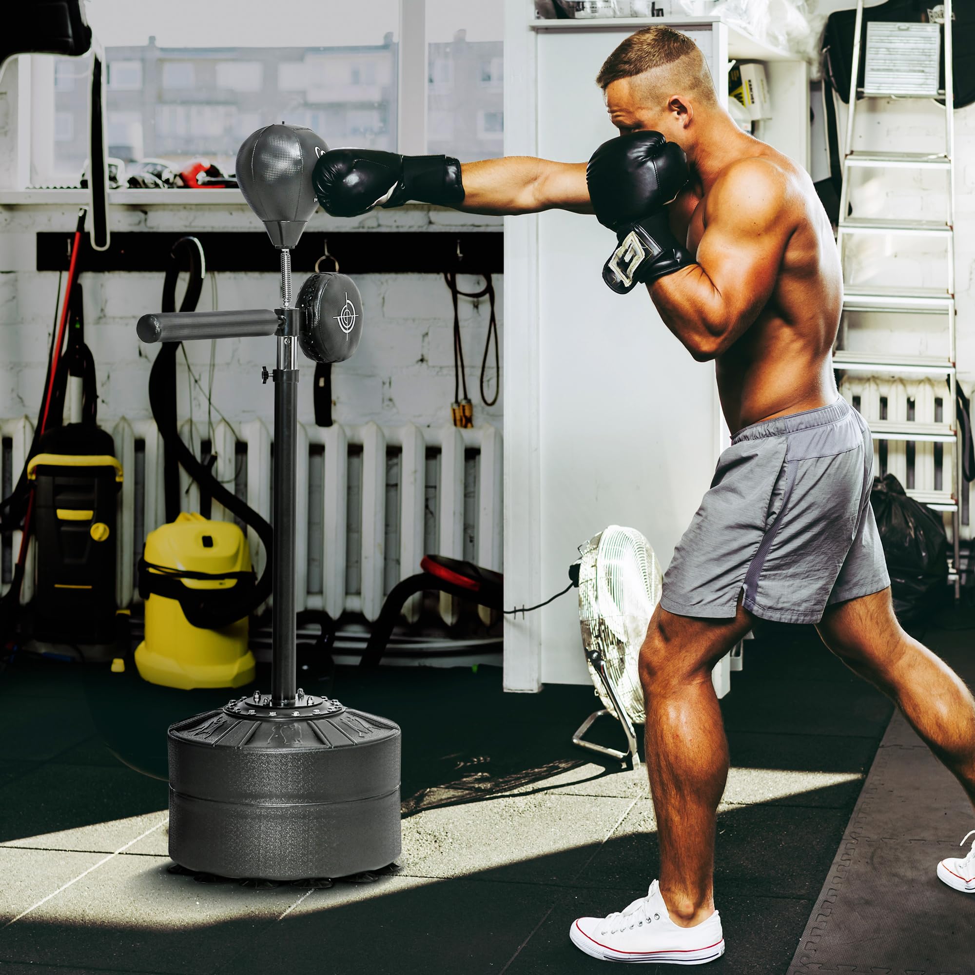 Sacco da boxe SPORTNOW, supporto multifunzione per allenamento di boxe, punching ball regolabile e artiglio