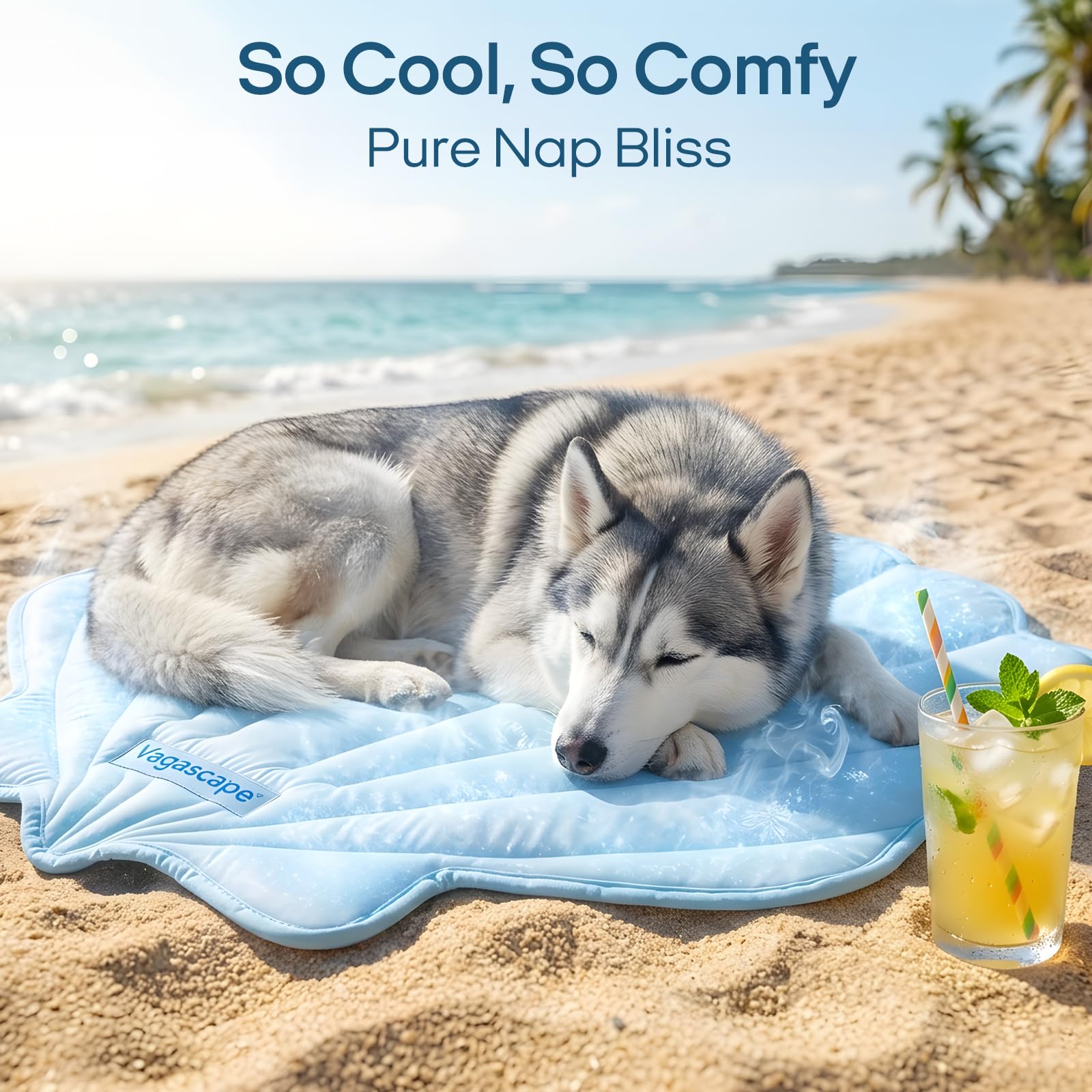 Vagascape Alfombrilla de refrigeración para Perros, con Forma de Hoja Grande, Lavable, Antideslizante, Almohadilla de Verano para Perros y Gatos, Ligera