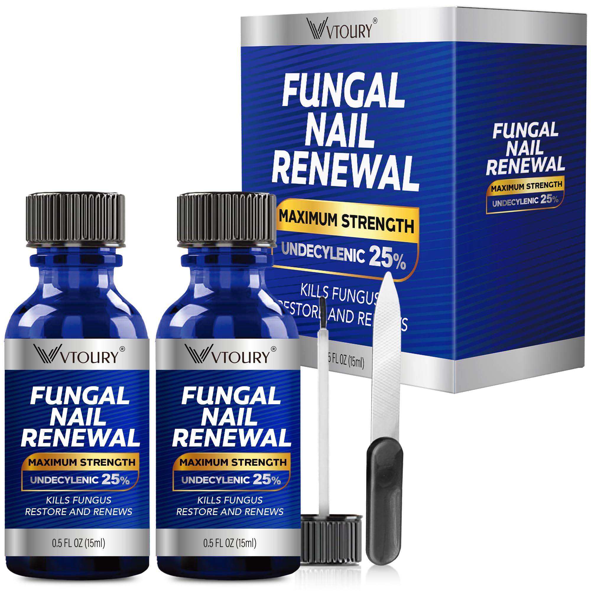 Toenail Fungus Treatment Extra Strength – Nail & Toe Solution with Undecylenic Acid 25% and Tea Tree Oil