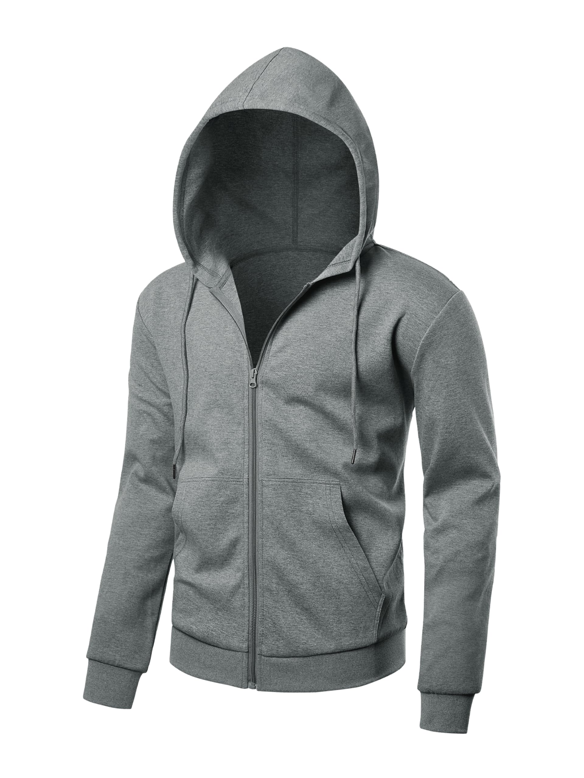 ALTHLEMON Men's Lightweight Zip Up Hoodie Long Sleeve Sweatshirt Athletic Slim Fit Basic Jacket with Pockets(Regular & Tall)