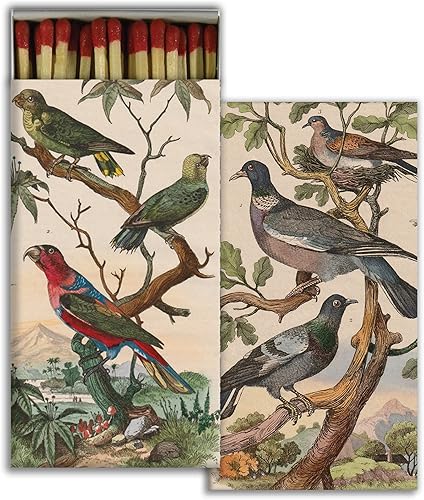 Miniatura 1 de Palomas y periquitos - Cajas decorativas con cerillas de madera ideales para iluminar velas chimeneas parrillas y más  Juego de 3