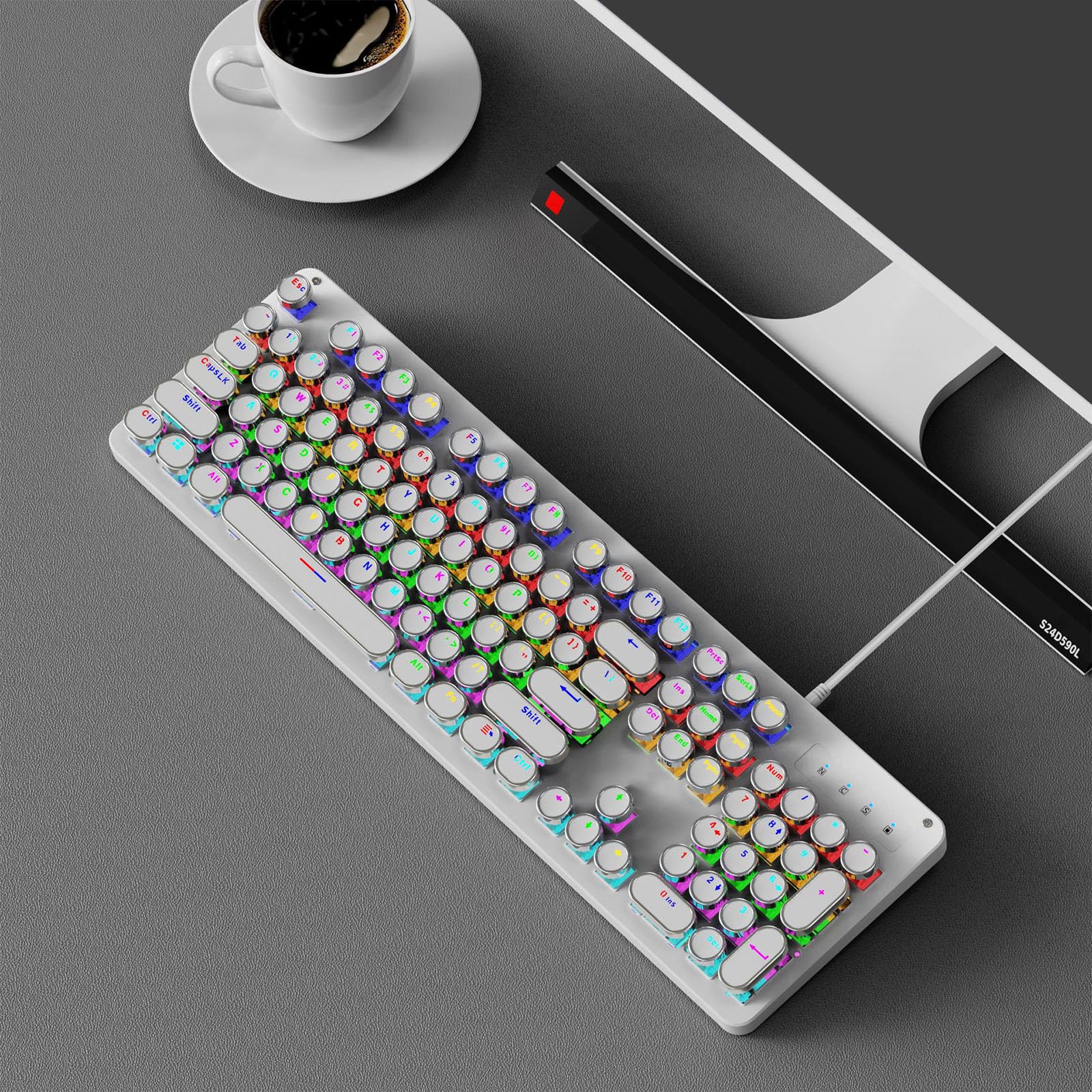 LED beleuchtet mechanische Tastatur, Maus, Hintergrundbeleuchtung, Effekte, Hot Swap fähige Schalter, ABS Tastenkappen, Drahttyp C Verbindung, Punk Draht, Tastatur Maus Kombination, LED