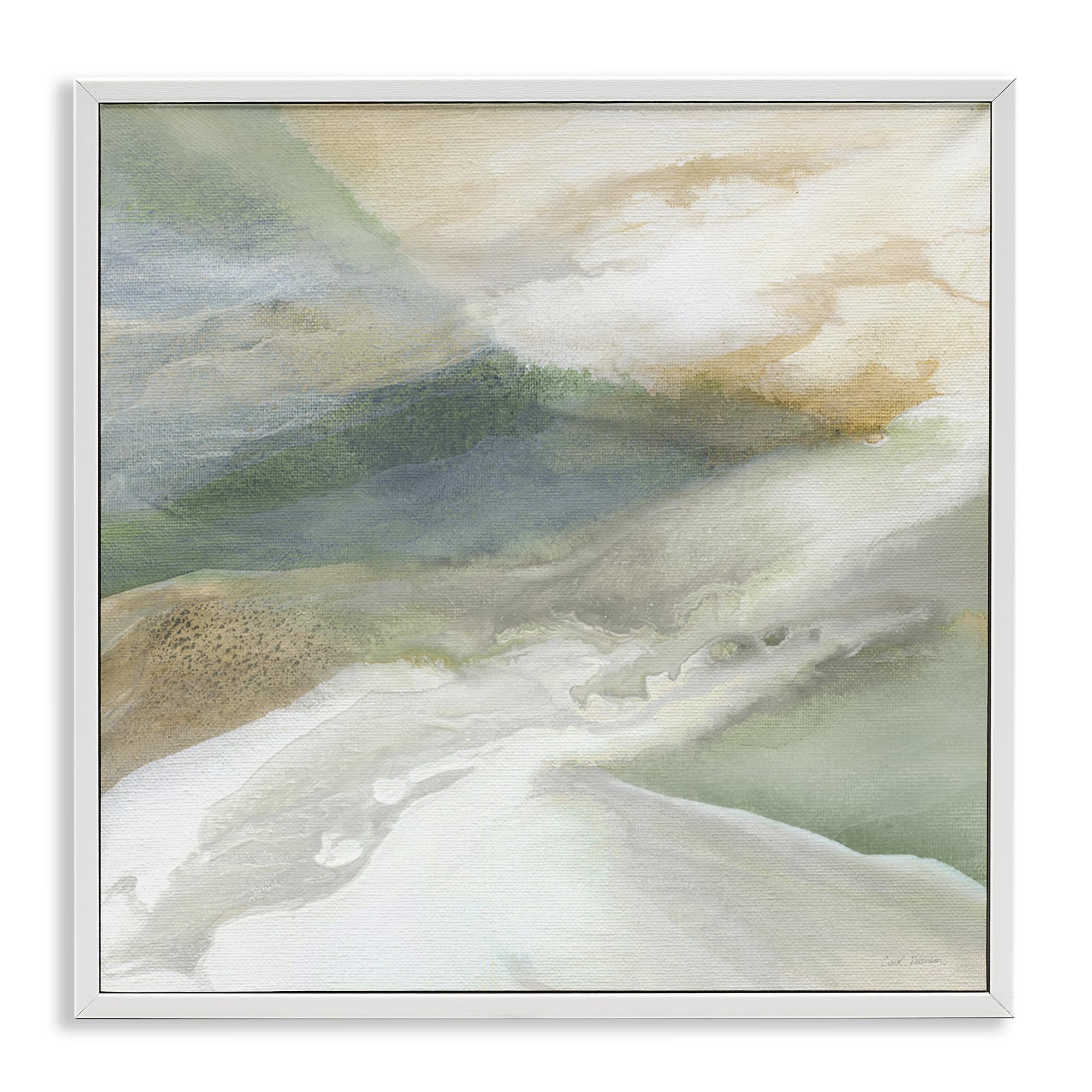 Serene Mist Rolling Fields Abstract, 24 x 24 Inch Framed Giclée Print