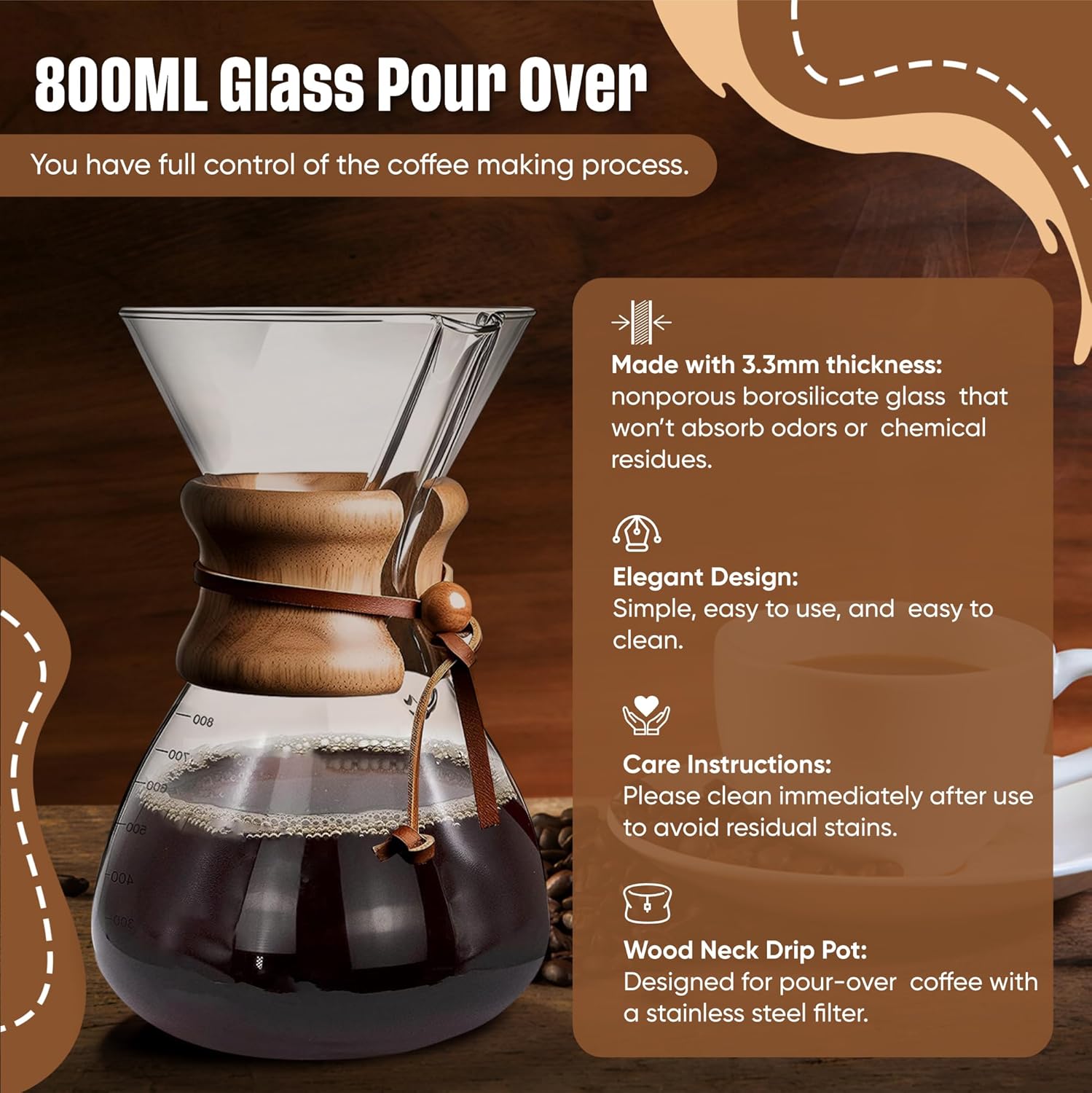 Coffee Roaster Bundle SR540, Glass Extension Tube, Pour Over Digital Scale, 800ML Glass Pour Over, Electric Kettle, (2lbs) Sample Pack of Green Beans, (2-Pack) Sample Trays, Chaff Brush