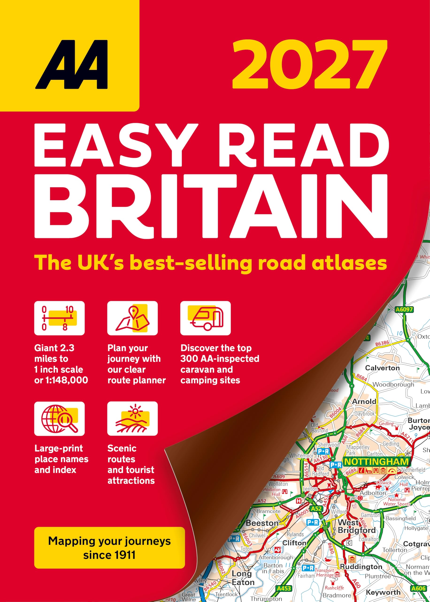 AA Easy Read Atlas Britain 2027 (Spiral bound)