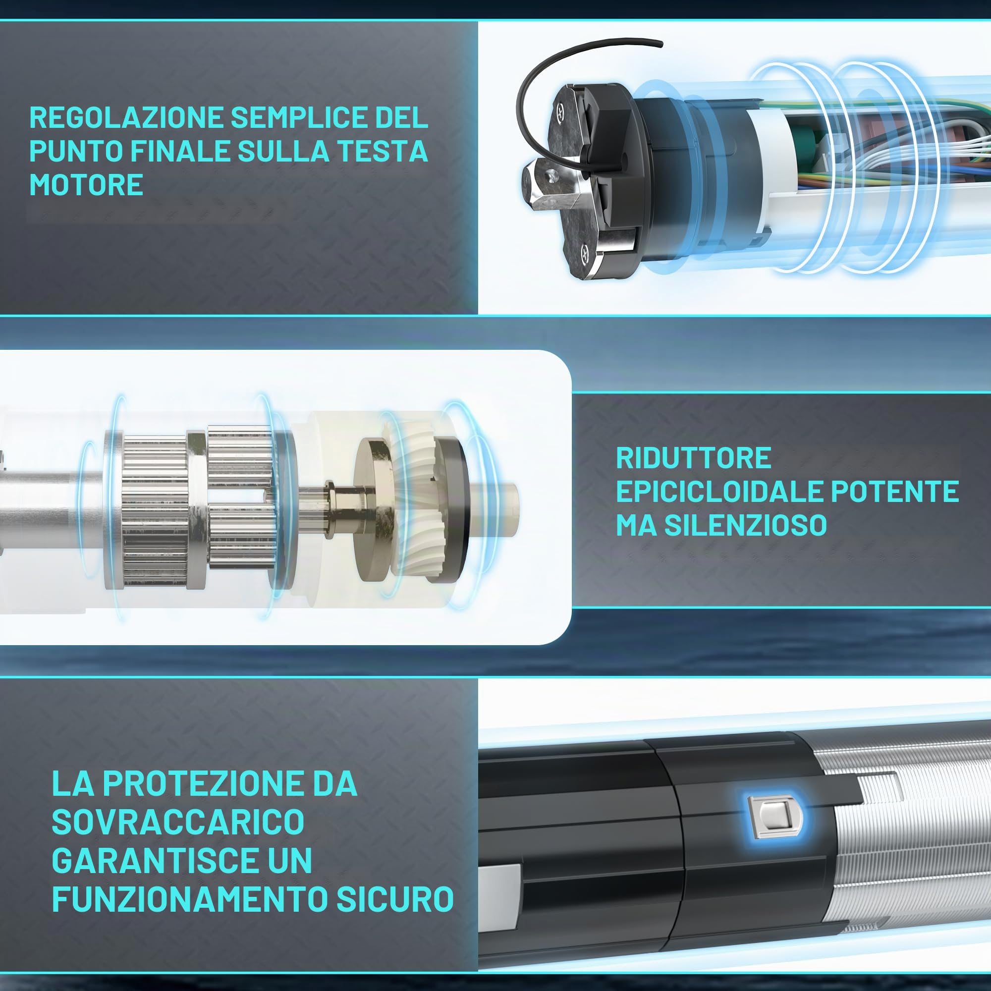 jarolift Motore radio per tapparelle - TDEF 40 Nm/13 giri (SW60 mm/forza di trazione 75 kg)