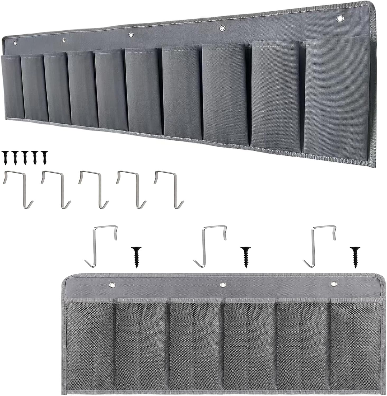 RV Shoe Pockets 10 Pockets & 6 Pockets Heavy Hanging Bedside Storage Organizer with Sturdy Hooks Storage Pockets Hangs on bed for Shoes Toys and Tool Accessories