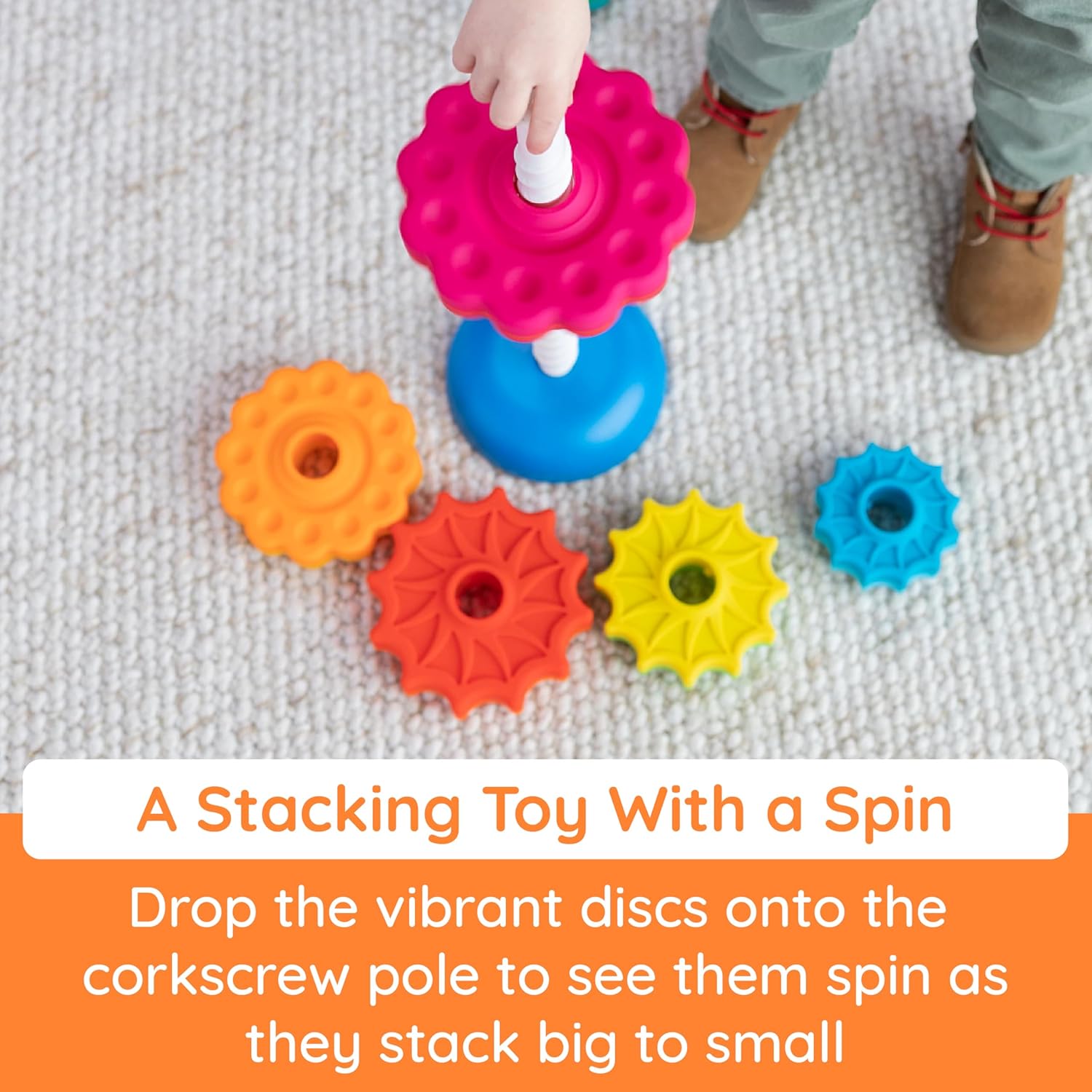 Sensory Stack & Sort Set SpinAgain & InnyBin Bundle, Baby and Toddler Toys