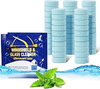 Car Windshield Washer Fluid Effervescent Tablet, Windscreen Washer Fluid,Car Windshield Glass Concentrated Washer Tablets Cleaning Tablets Solid Wiper Glass Solid Washer Tablets-50 PCS