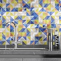 Vista 2 de Azulejo protector contra salpicaduras para cocina y baño, azulejos de pared de ducha para despegar y pegar, salpicaduras traseras impermeables