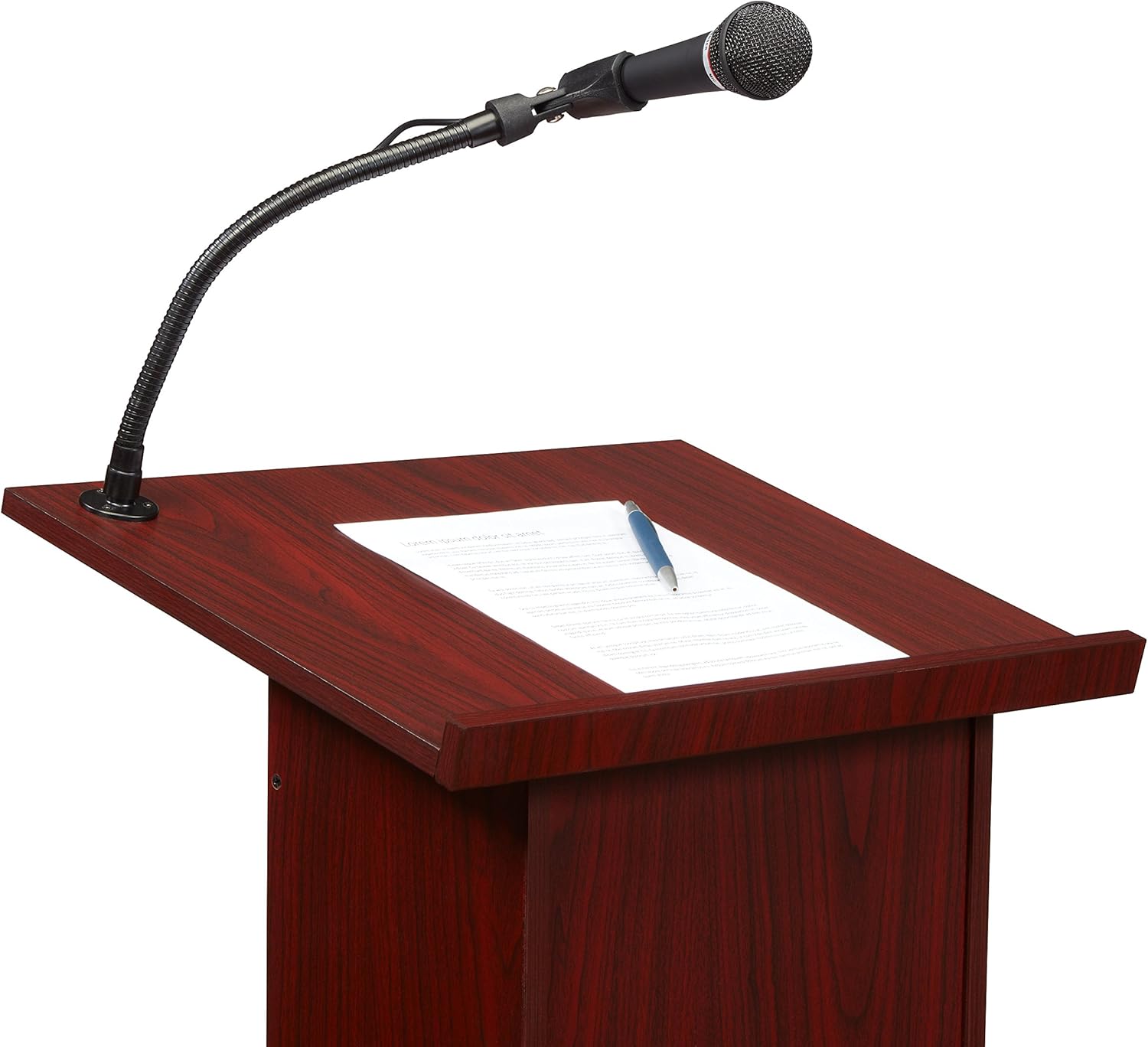 Mahogany Multimedia Sound Lectern with Microphone