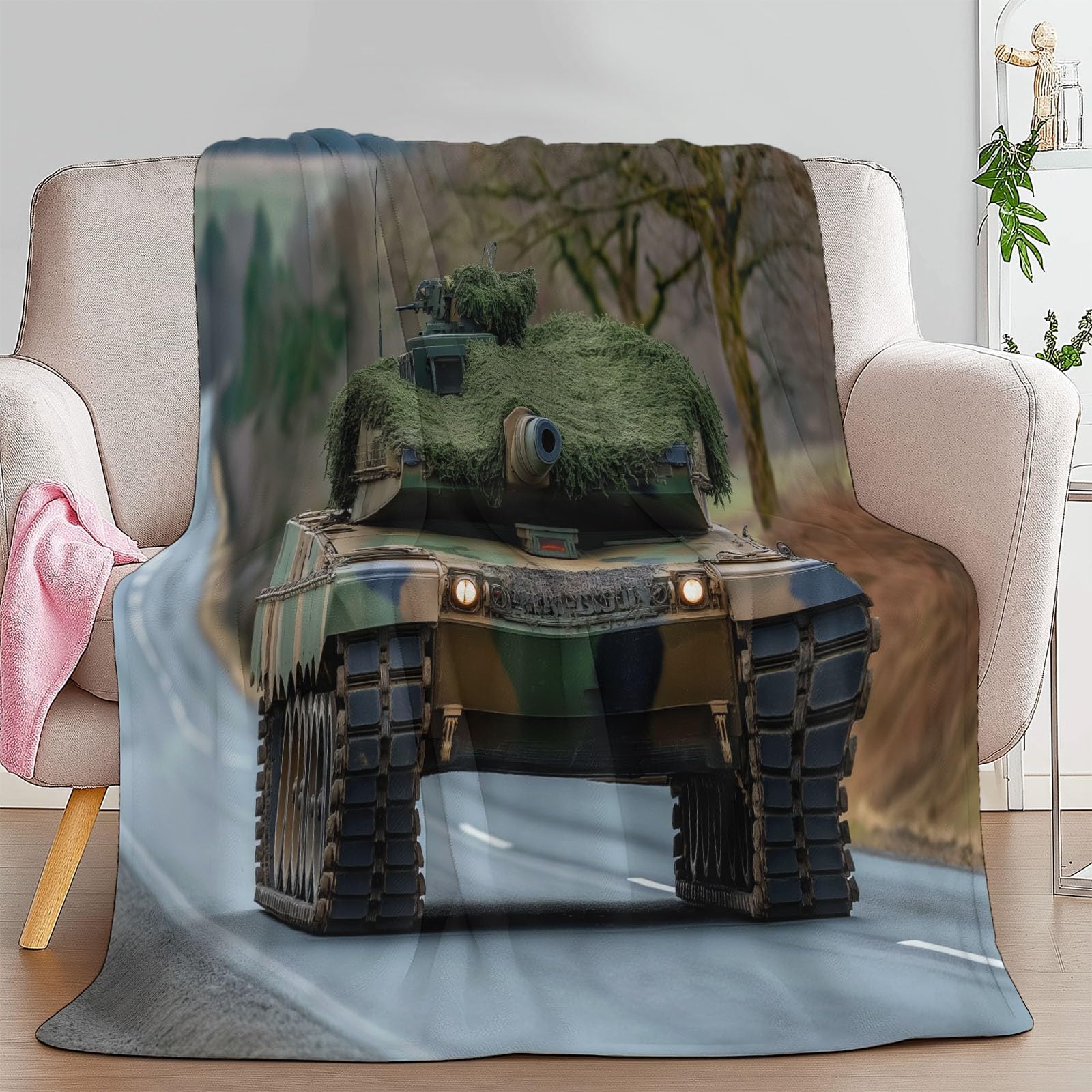 Ciepły flanelowy koc typu sherpa z motywem przyrody, do fotografii, miękki, przytulny, wiejski, drogowy, czołg, narzuta, pluszowa, flanelowa, polarowa, 220 x 240 cm, dla dziewcząt, dzieci, dorosłych