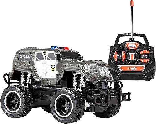 World Tech Toys S.W.A.T. RC Monster Truck escala 124 - Camión de control remoto con luces, efectos de sonido y sirenas - 6+