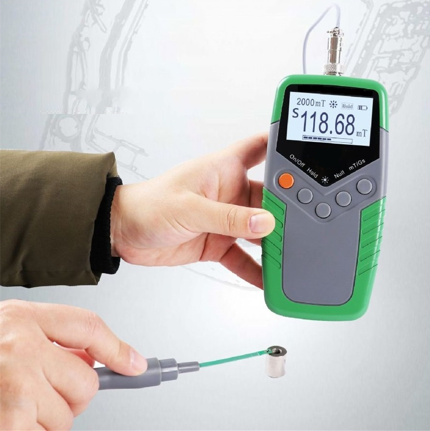 Image of Handheld Gauss /Tesla Meter - High Precision 0-2400mT (24000Gs) Magnetic Field Tester with Probe, 4-Digit LCD & One-Touch Conversion for Industrial, Motors, Speakers & Permanent Magnets