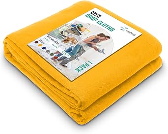 ZUPERIA Gold Drop Cloth 10 x 12 Feet - Pack of 1 - Pure Canvas Drop Cloth for Painting, Curtains & Floor Protection, Washable & Reusable, Tightly Woven Paint Cover for Multipurpose use