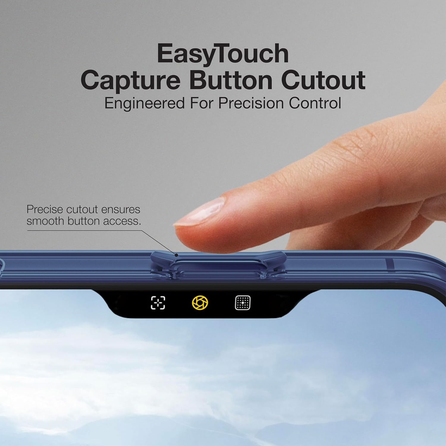 AMAZINGthing for iPhone 17 Pro Max [Minimal LensGuard] Case, Clear Anti-Yellowing Phone Cover with Full Camera Bump Protection, Smooth Button Response, Strap-Ready Design, Blue