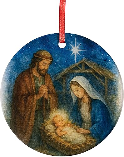 Miniatura 10 de Three Wise Men - Adorno acrílico estilo vitral, decoración de Navidad católica y cristiana, adornos colgantes religiosos para árbol Estilo de