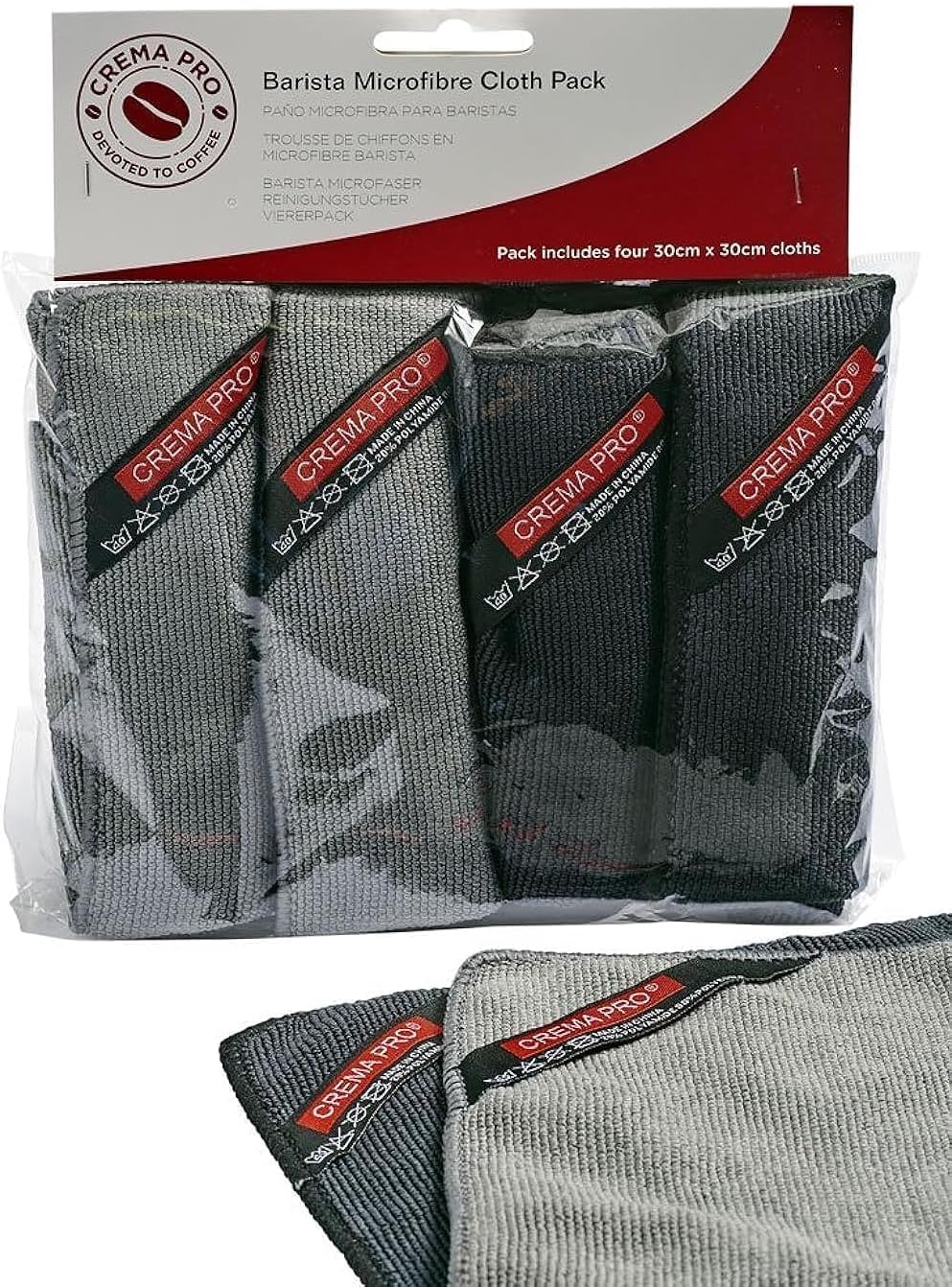 Barista Micro Cloth 4 Pack - Make The Perfect Coffee or Espresso - Coffee Accessories - Easy & Quick Clean Up