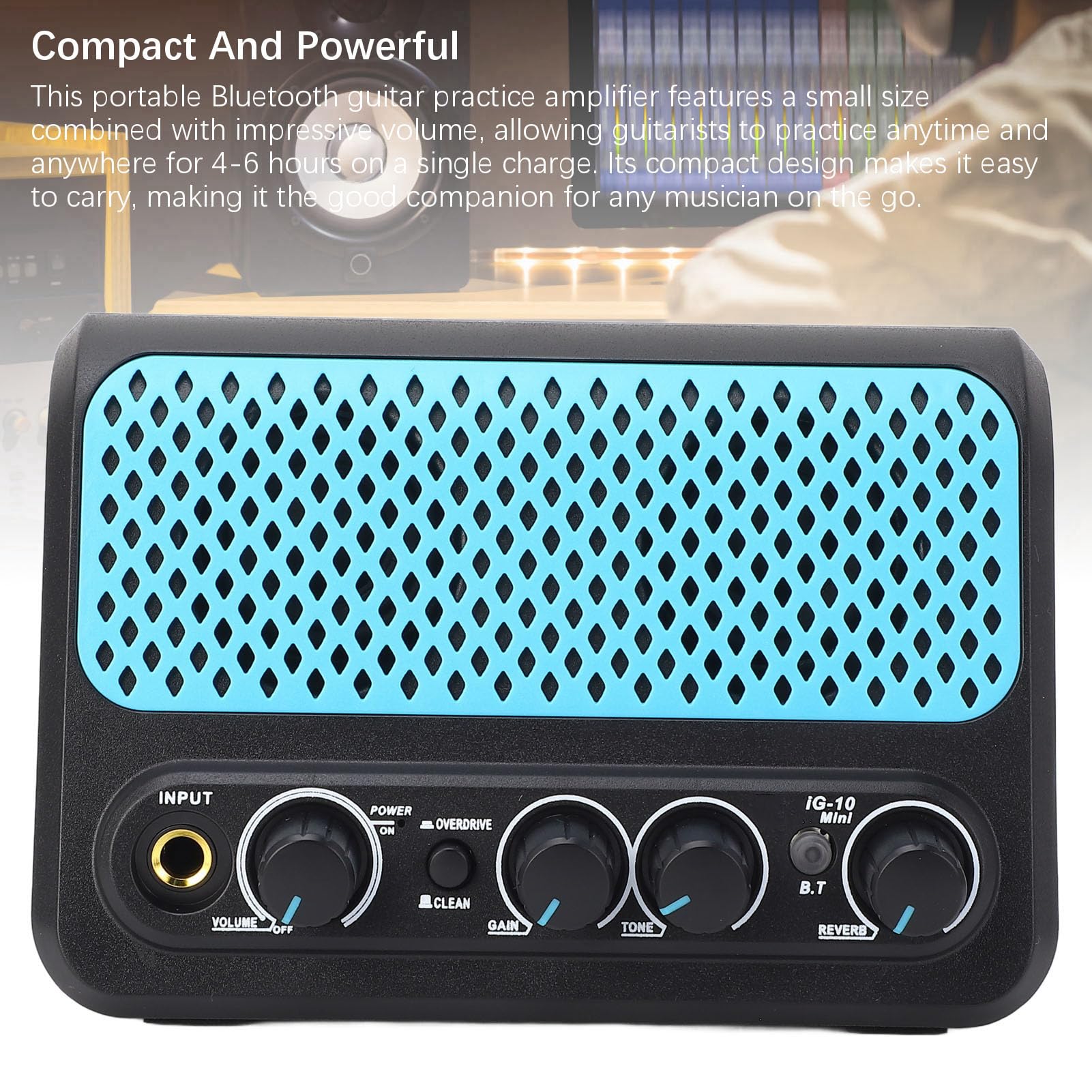 Amplificatore di Chitarra Elettrica 10w Portatile con Riverbero
