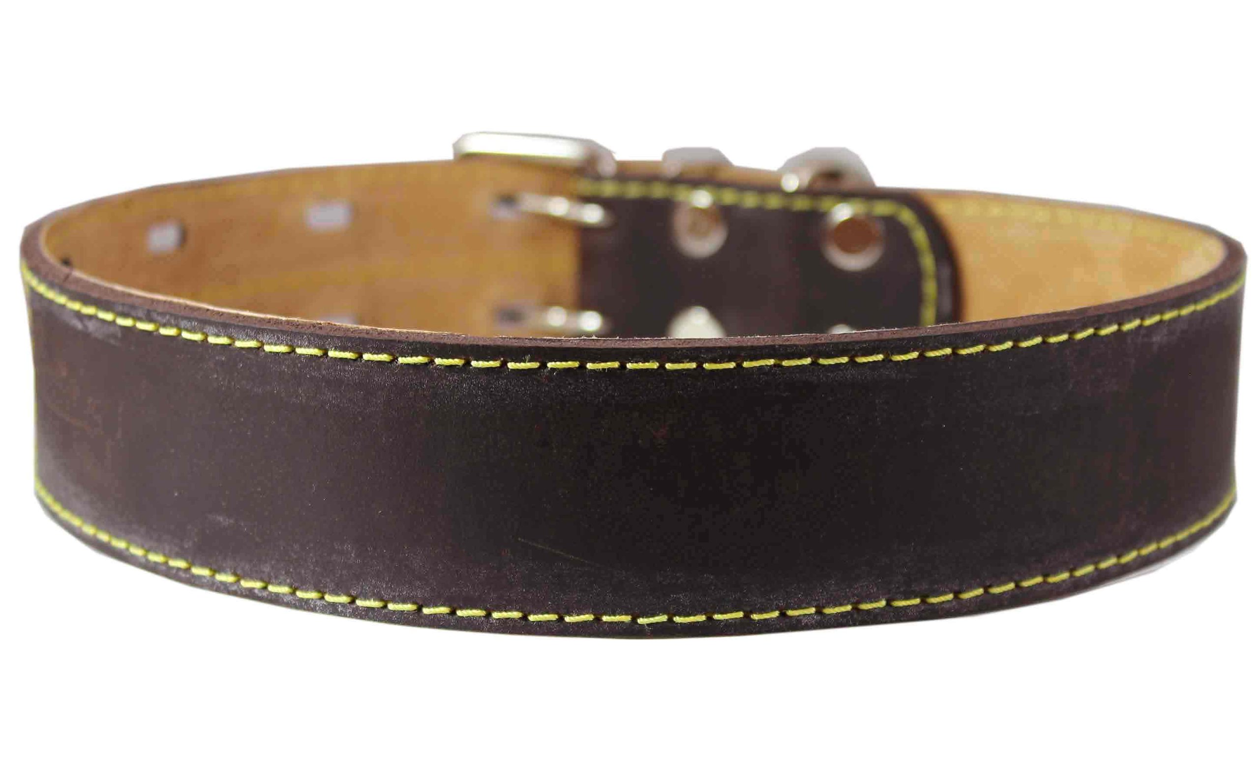 Genuine spessa in pelle collare collo Dimensioni da a 50,8 - 68,6 cm, larghezza 4,4 cm, marrone Mastiff, Great Dane
