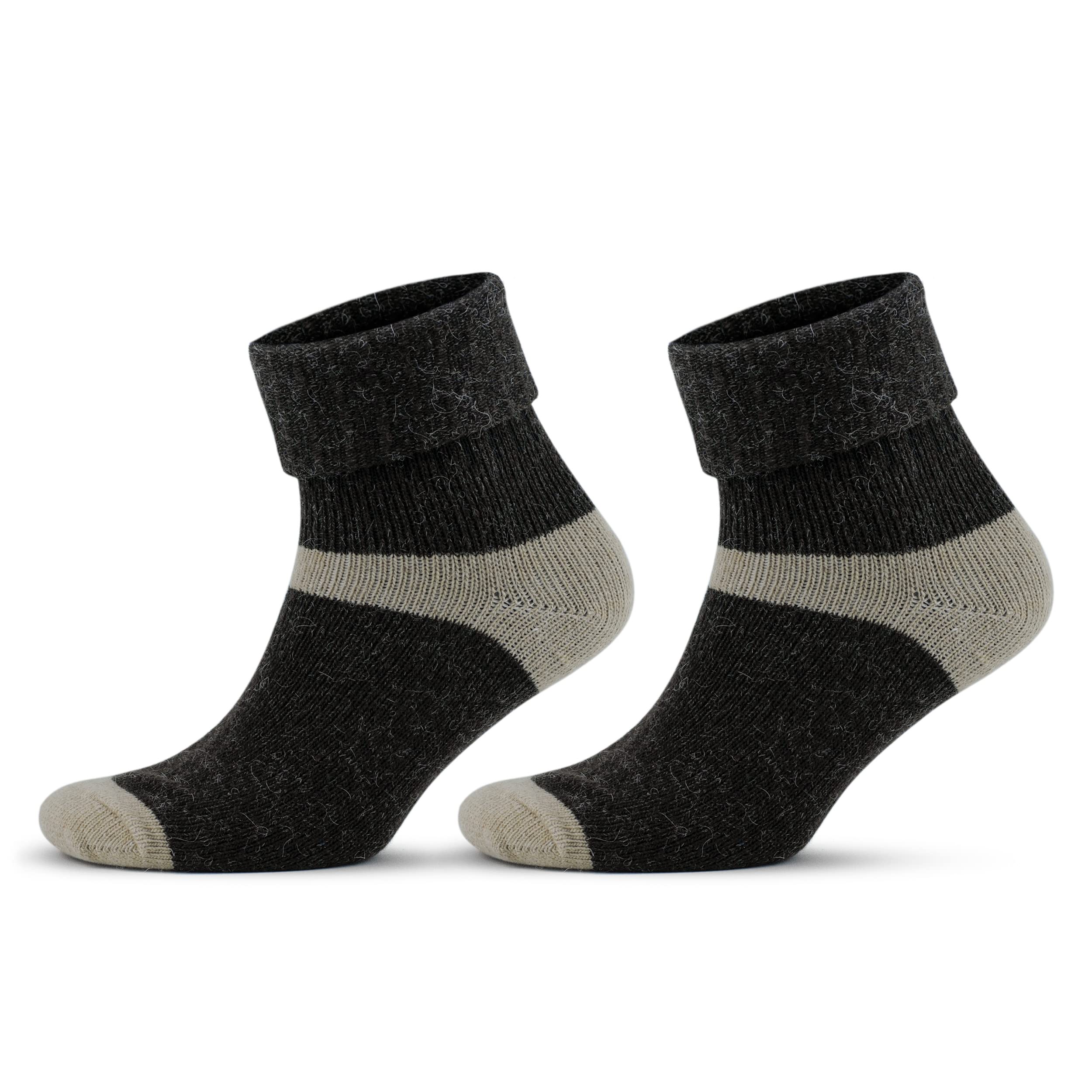 GoWith 1-2 Pairs of Alpaca Wool Socks Men Women Unisex Thermal Crew Socks for Hiking Work Outdoor 35-38, 39-42, 43-46