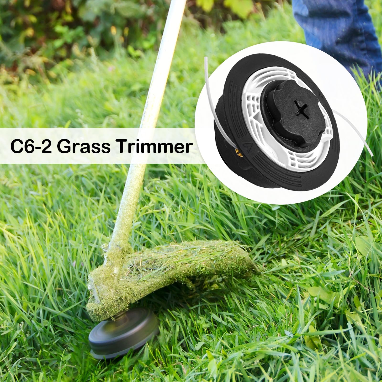 4 Stück Autocut C6-2 Mähkopf für Stihl Motorsense, Fadenkopf mit Tippautomatik Mähkopf Fadenkopf Rasentrimmer Kopf Fadenspule für Stihl Trimmer FS38, FS40, FS45, FS46, FS50, FSE60, FSE71, FSE81 (4)