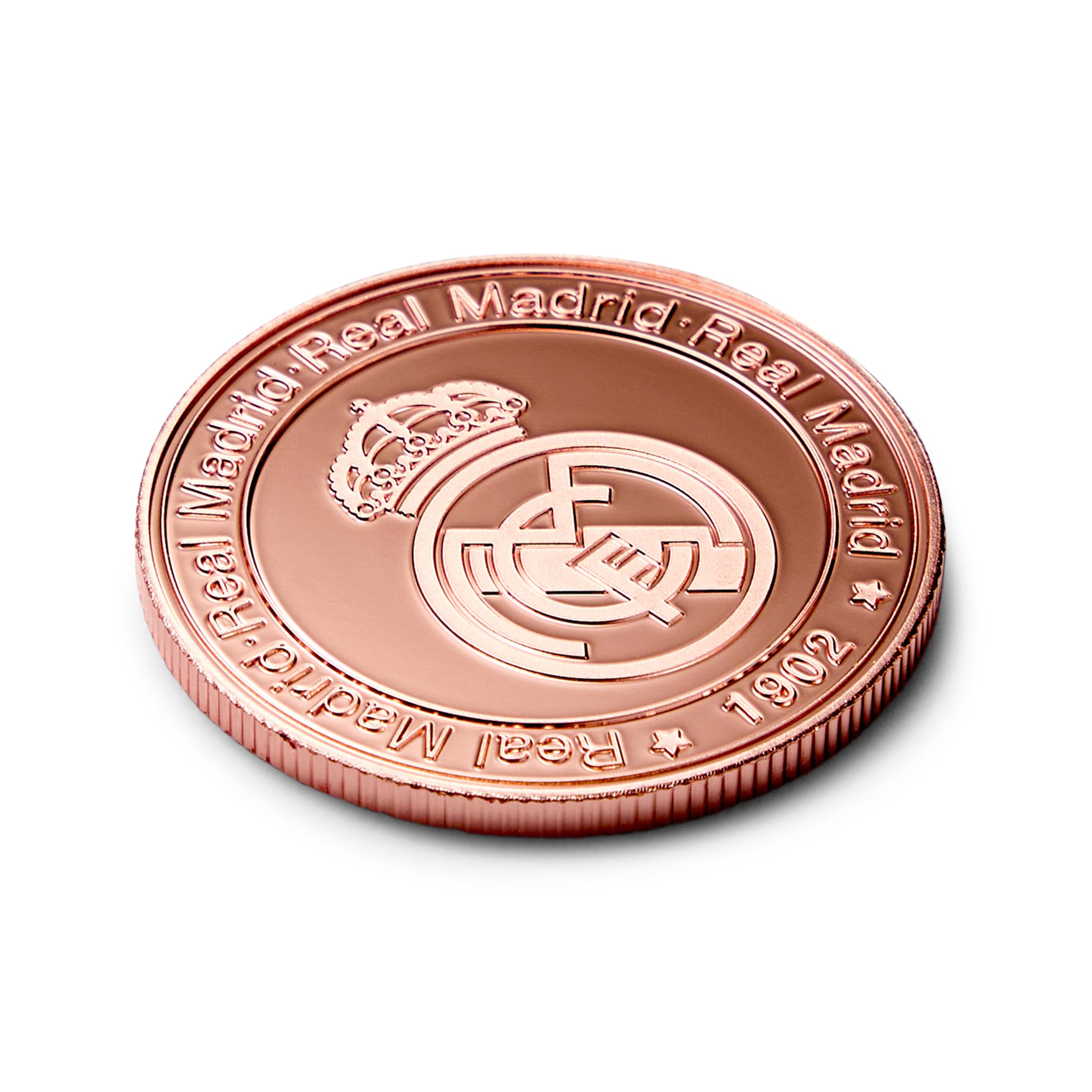 Real Madrid - Moneda edición Especial con Escudo y año de su fundación 1902 - Coleccionable - Cobre - Producto Oficial