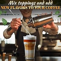 Vista 8 de 8 cucharas largas de barra – Cuchara agitadora de barra de acero inoxidable de 12 pulgadas para bebidas, superficie pulida, fácil de limpiar