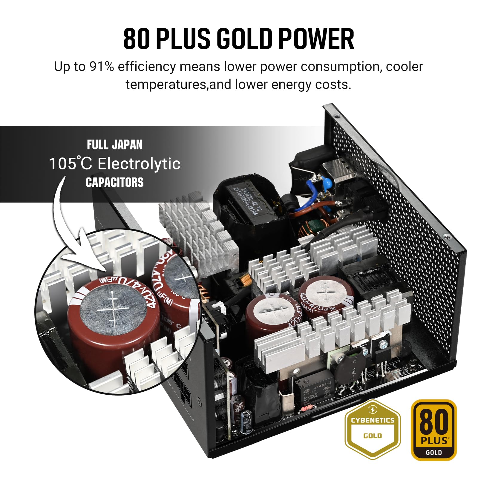 Amazon | PCCOOLER CPS YN1000 電源、1000W 80 Plus Gold 認定