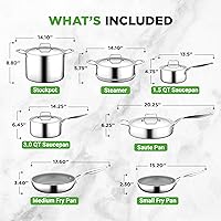 Vista 2 de NutriChef NCSSX45 - Juego de 12 utensilios de cocina con asas de acero, revestimiento interior de sartén con revestimiento antiadherente de cerámica