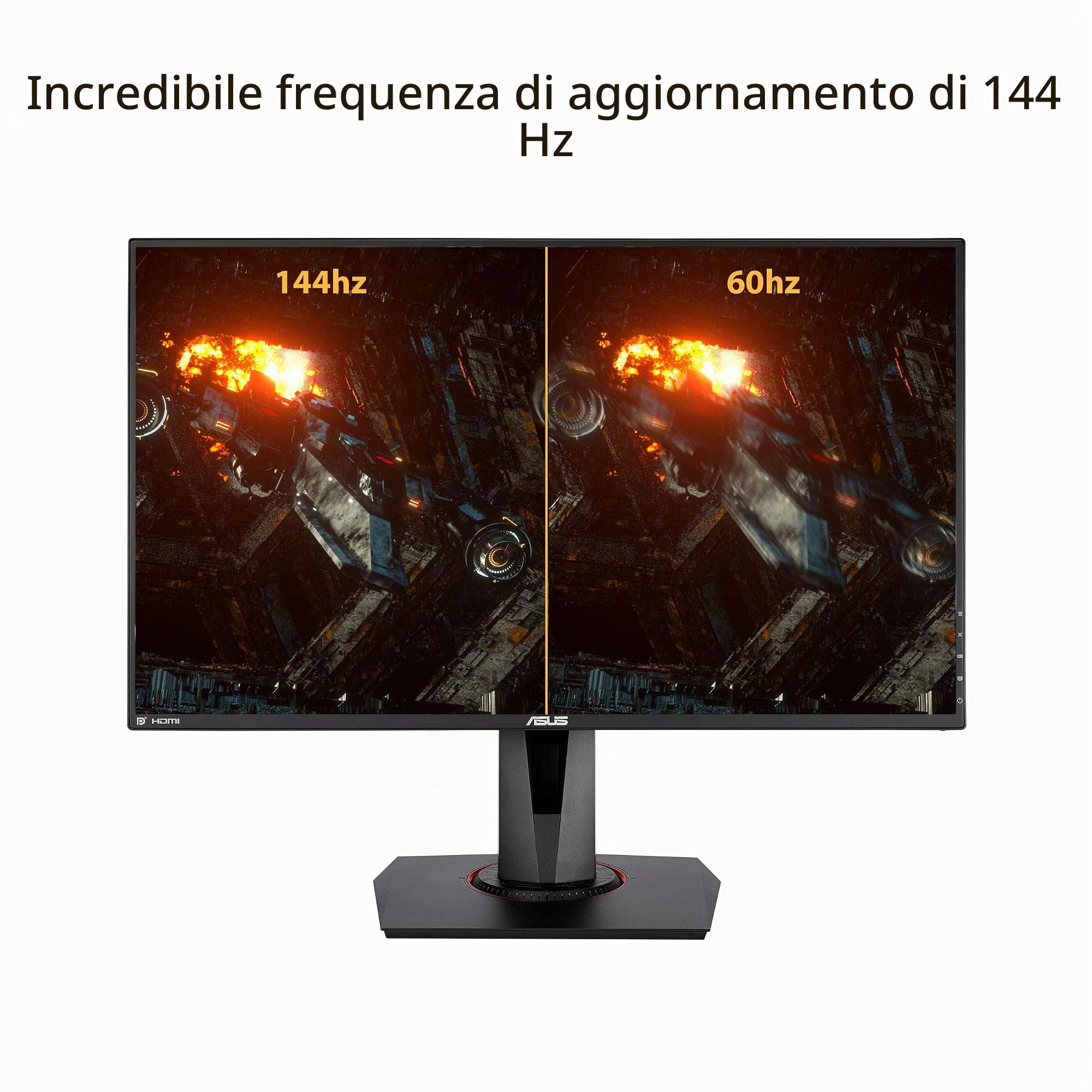 ASUS VG279Q 27'' FHD (1920 x 1080) Gaming Monitor, IPS, 144 Hz, 1 ms MPRT, DP, HDMI, DVI, FreeSync, Filtro Luce Blu, Flicker Free, Certificazione TUV