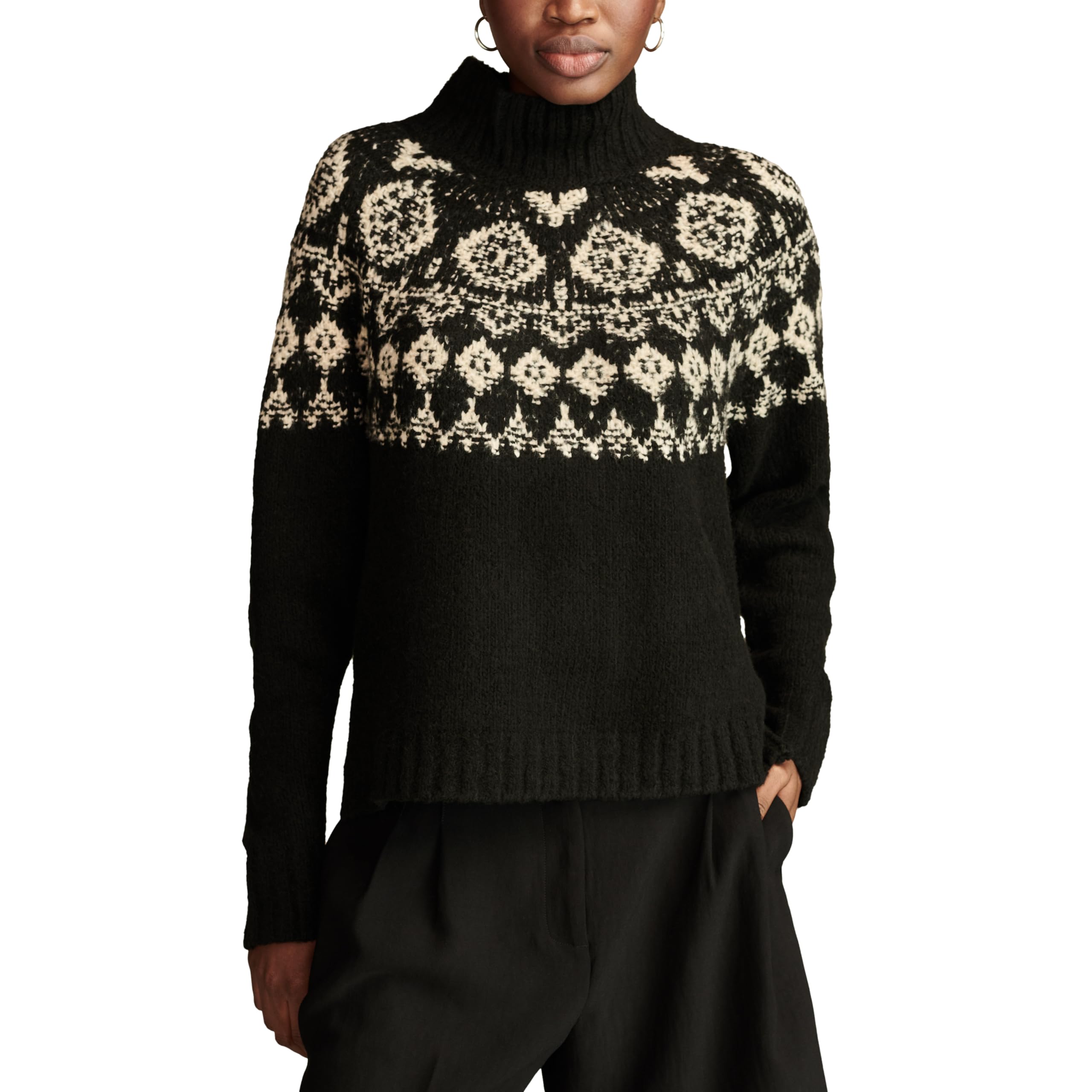 Lucky Brand Womens Fairisle Turtleneck